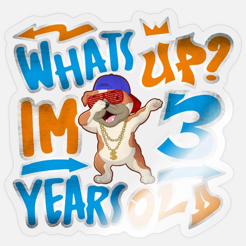 3rd Birthday Graffiti - Sticker size S (10 x 10 cm) - transparent glossy