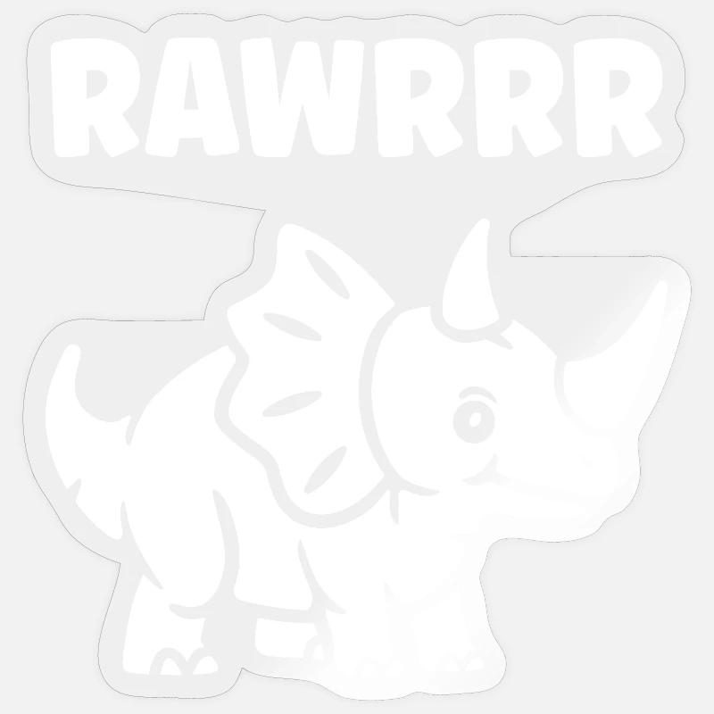 Mignon Petit dinosaure - Sticker taille S (10 x 10 cm) - brillant transparent