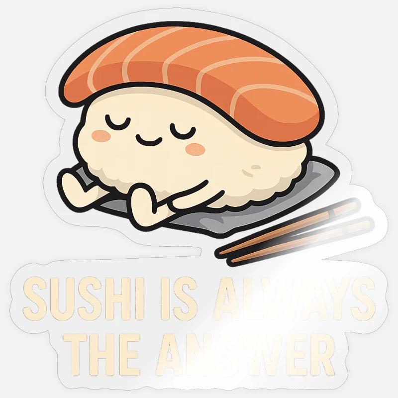 Sushi Is Always The Answer - Sticker Größe S (10 x 10 cm) - Transparent glänzend