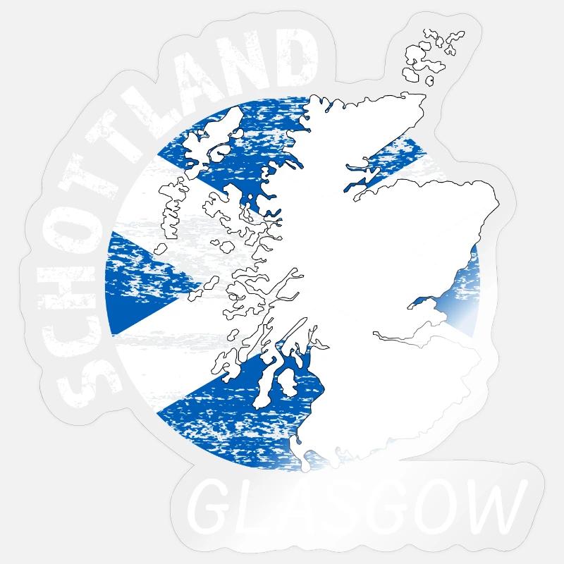 Glasgow - Sticker size S (10 x 10 cm) - transparent glossy