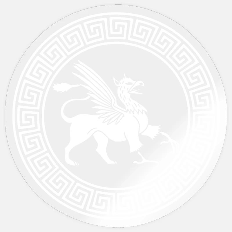 Symbole antique du griffon blanc - Sticker taille S (10 x 10 cm) - brillant transparent