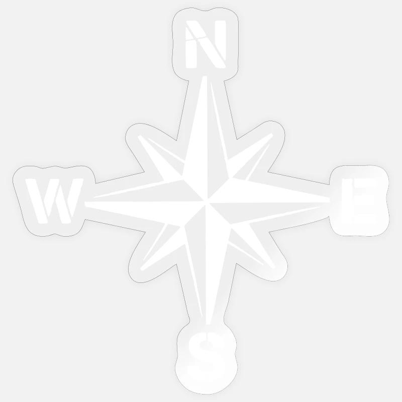 Compass Wind Rose Clean Navigation Sticker size S (10 x 10 cm)