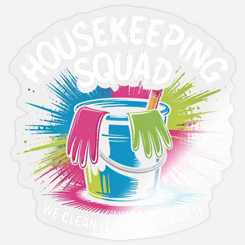 Funny Cleaning Design - Sticker size S (10 x 10 cm) - transparent glossy