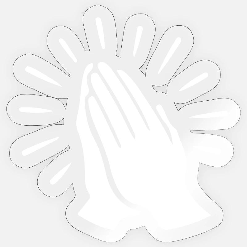 Prayer Hand Pray - Sticker size S (10 x 10 cm) - transparent glossy