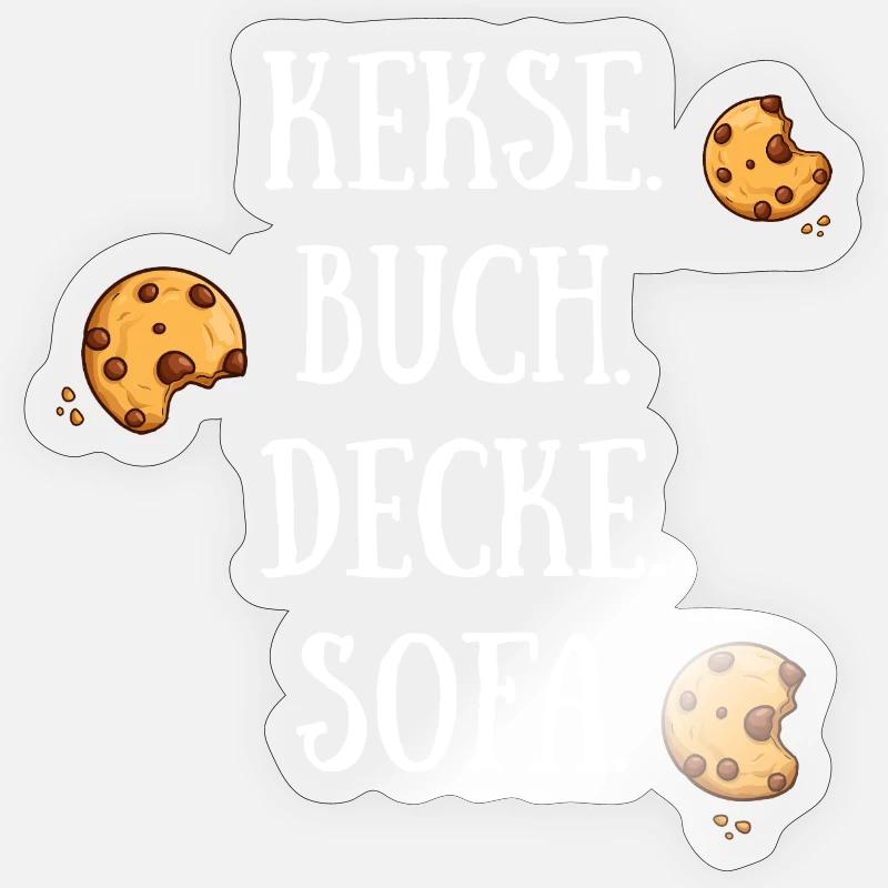 Cookies Book Blanket Sofa - Sticker size S (10 x 10 cm) - transparent glossy