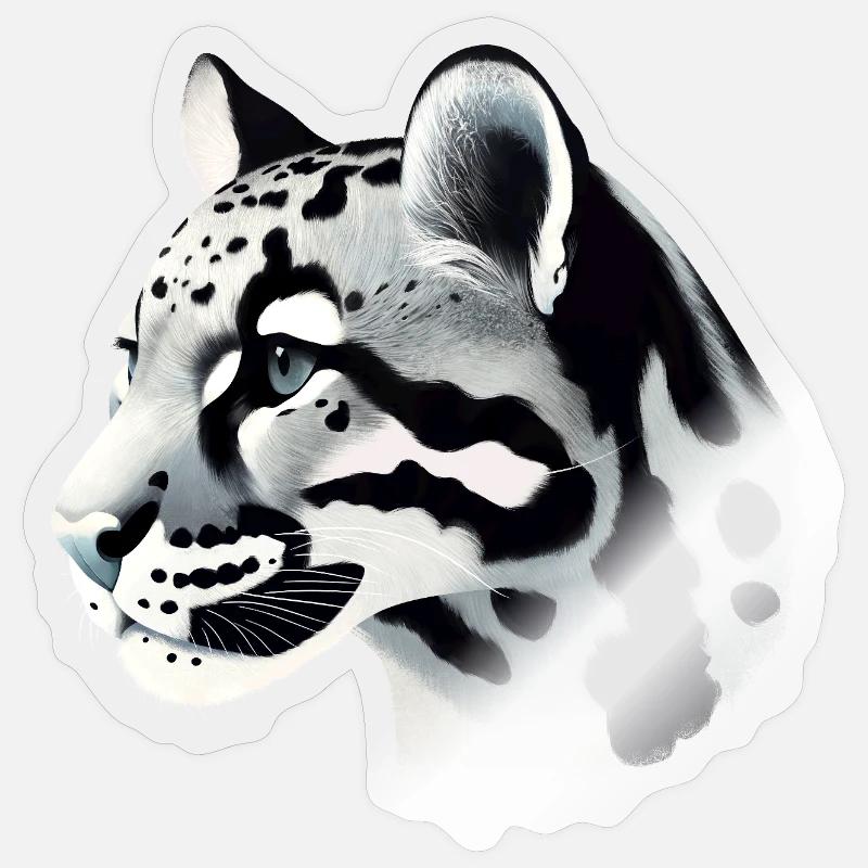 Nebelparder - Sticker Größe S (10 x 10 cm) - Transparent glänzend