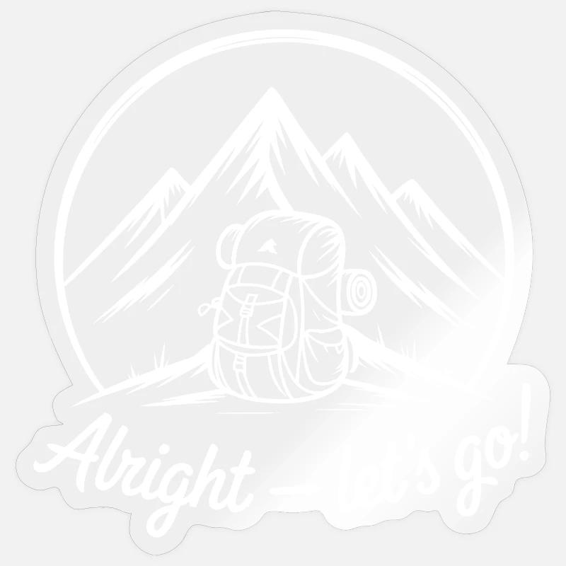 Mountain Trail Adventure Backpack Graphic - Sticker size S (10 x 10 cm) - transparent glossy