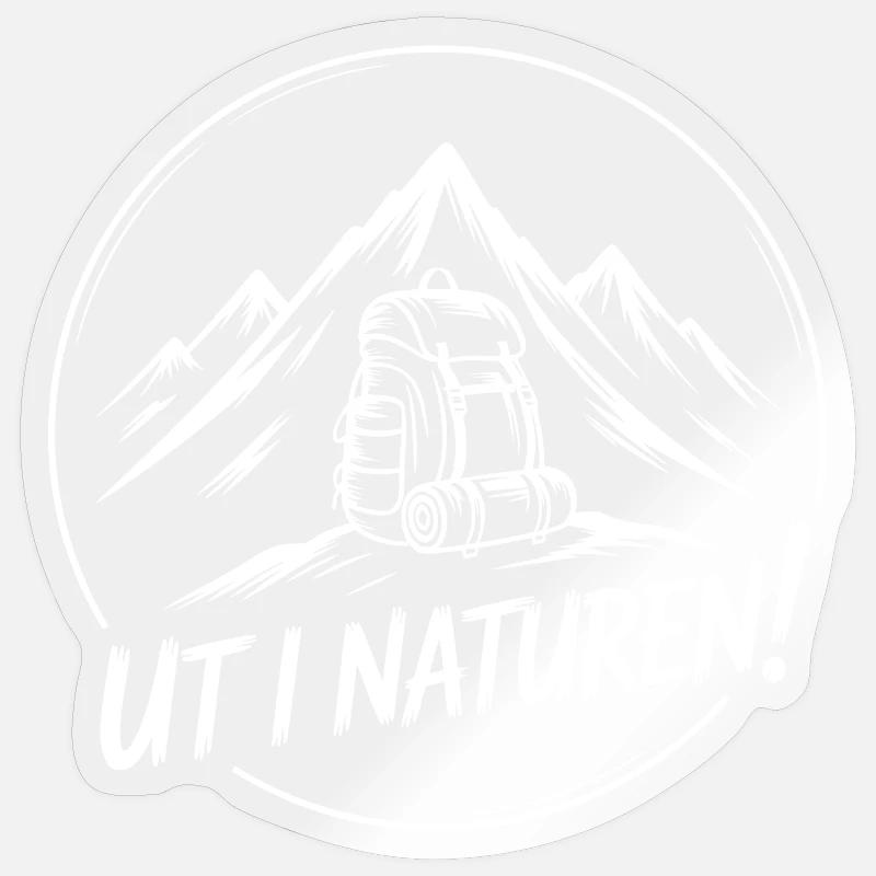 Abenteuer-Rucksackwandern - Sticker Größe S (10 x 10 cm) - Transparent glänzend
