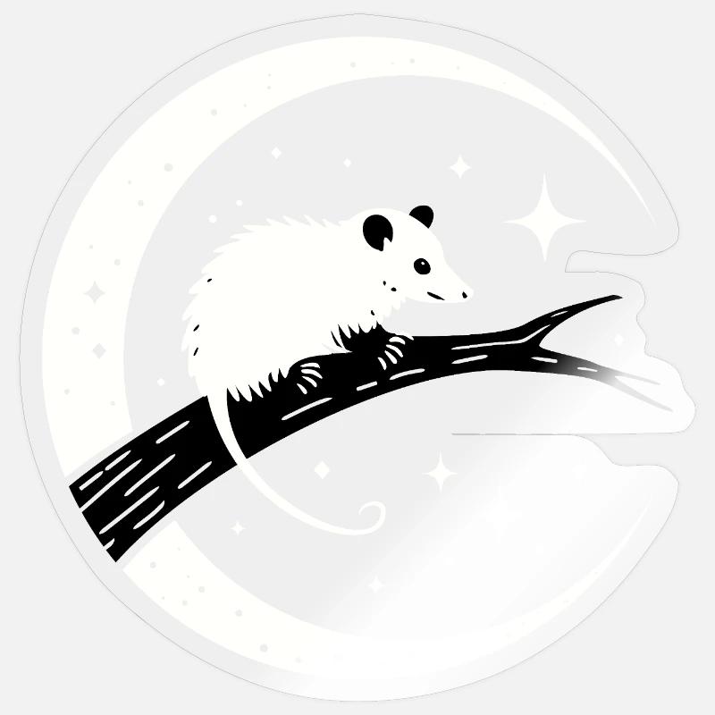 opossum - Sticker taille S (10 x 10 cm) - brillant transparent