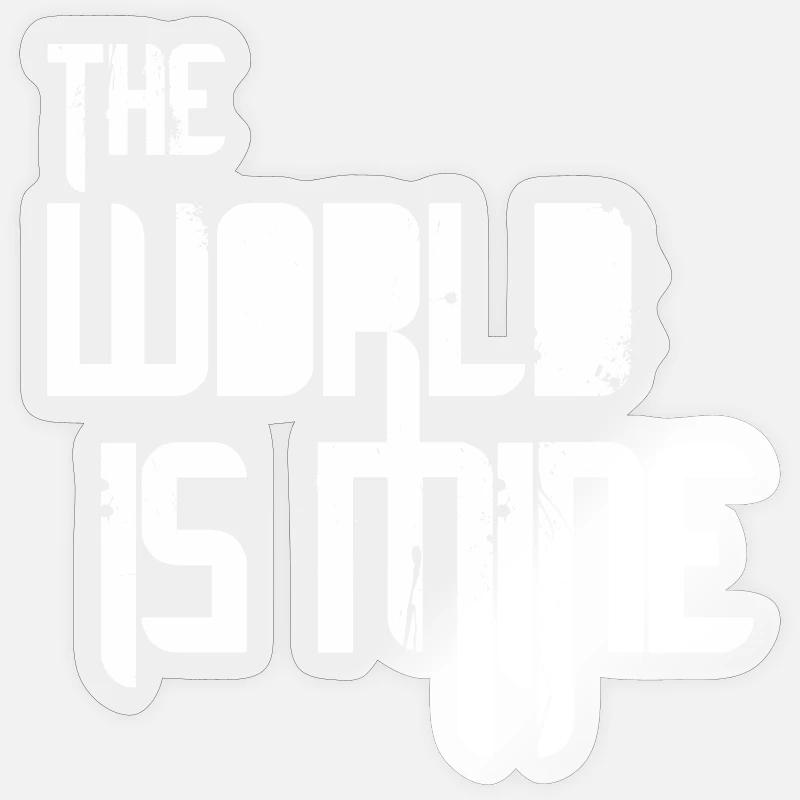 Le monde est à moi - Blanc - Sticker taille S (10 x 10 cm) - brillant transparent