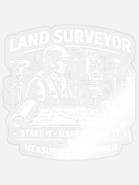 Landvermesser, markiere es, kartiere es - Sticker Größe S (10 x 10 cm) - Transparent glänzend