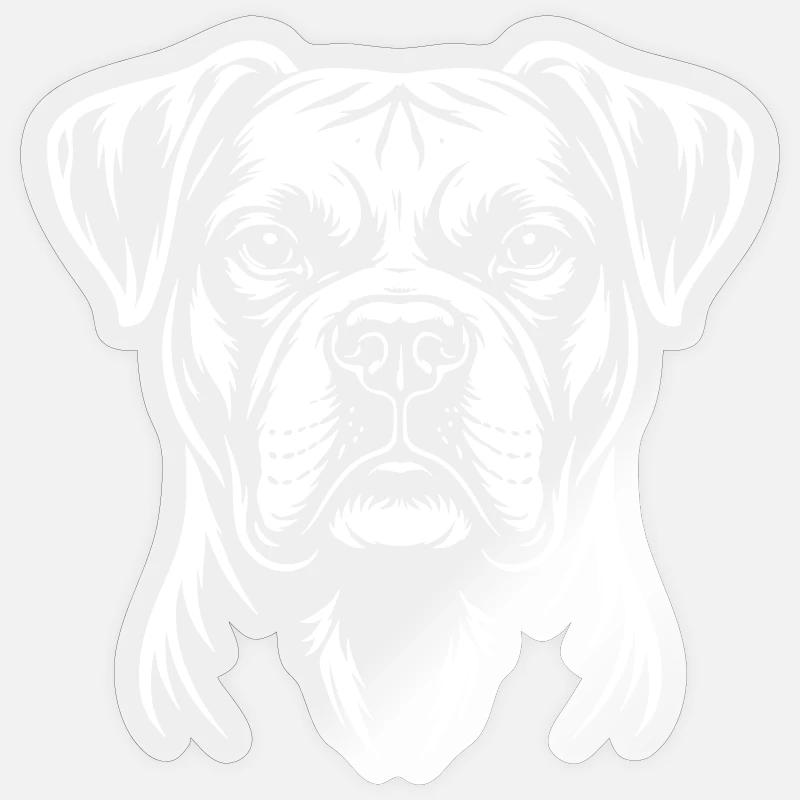 Boxer Head - Sticker size S (10 x 10 cm) - transparent glossy