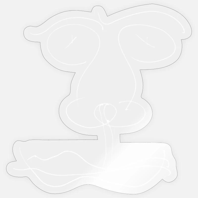 Minimalist Head Drawing - Sticker size S (10 x 10 cm) - transparent glossy
