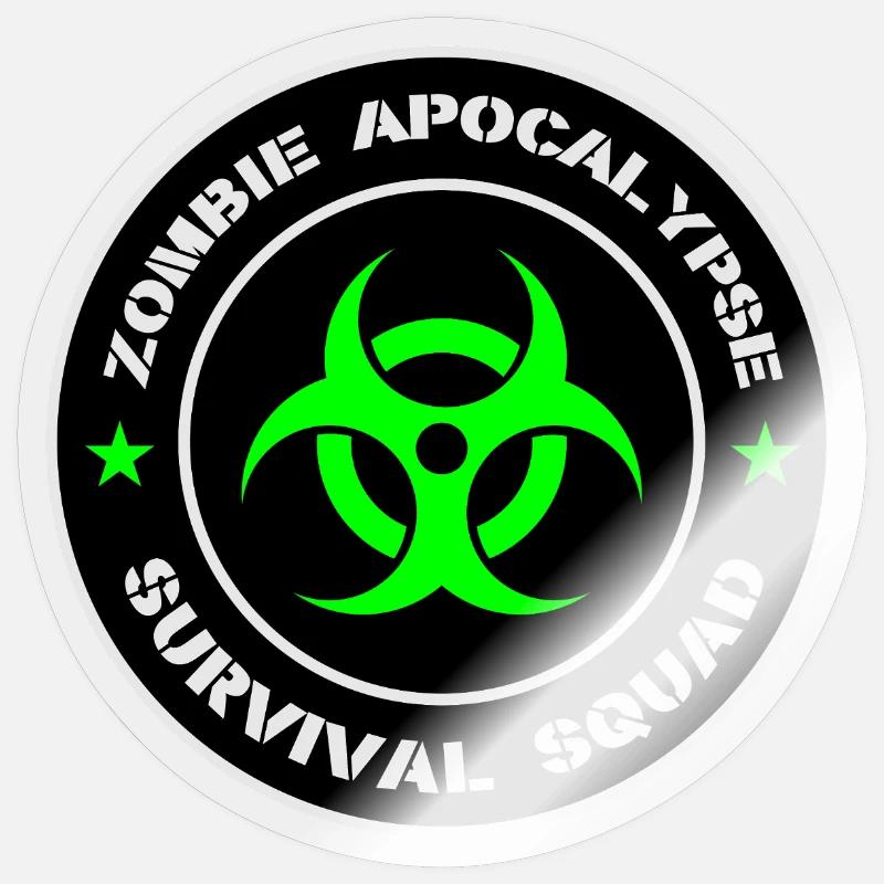 Zombie Apocalypse Survival Squad - Sticker size S (10 x 10 cm) - transparent glossy