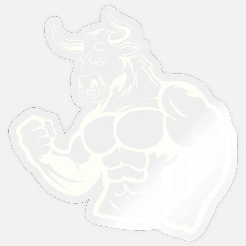 Kraftbulle Muskelheld - Sticker Größe S (10 x 10 cm) - Transparent glänzend