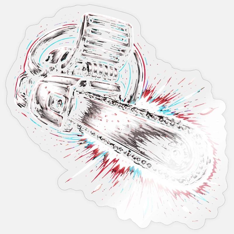 Chainsaw Tool Lumberjack Design - Sticker size S (10 x 10 cm) - transparent glossy