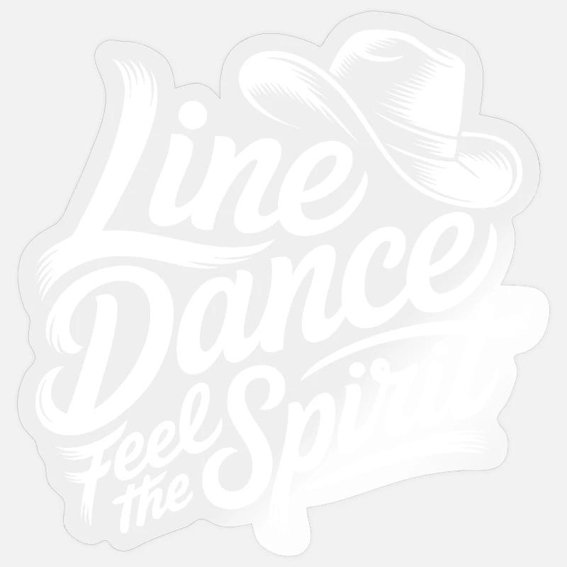 Line Dance Spirit - Sticker taille S (10 x 10 cm) - brillant transparent