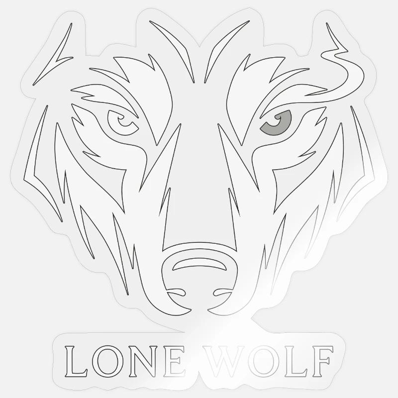 LONE WOLF - Sticker Größe S (10 x 10 cm) - Transparent glänzend