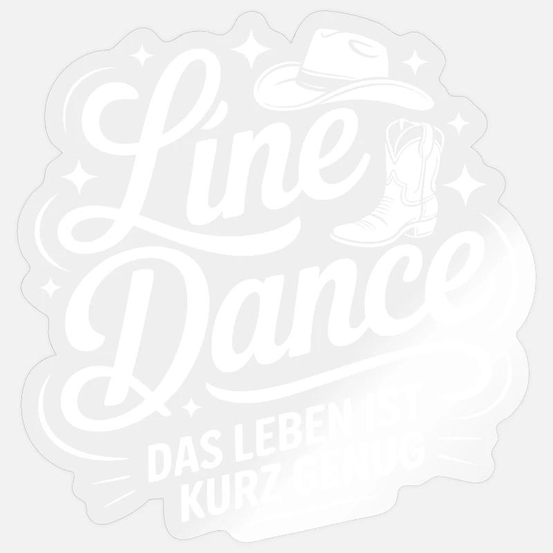 Line Dance Lebensfreude - Sticker Größe S (10 x 10 cm) - Transparent glänzend
