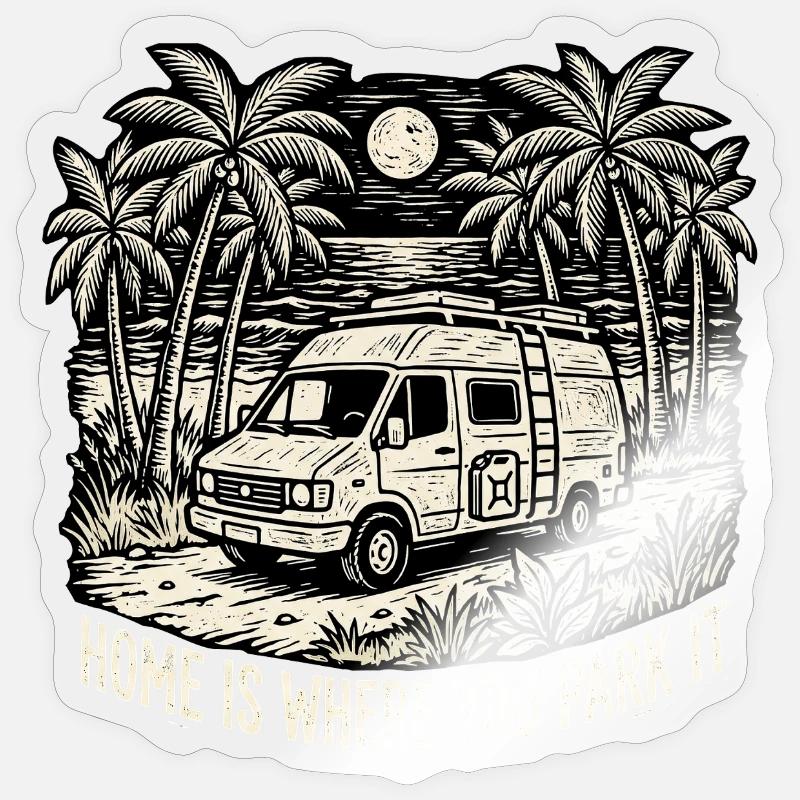 Camping Home Paradise - Sticker size S (10 x 10 cm) - transparent glossy