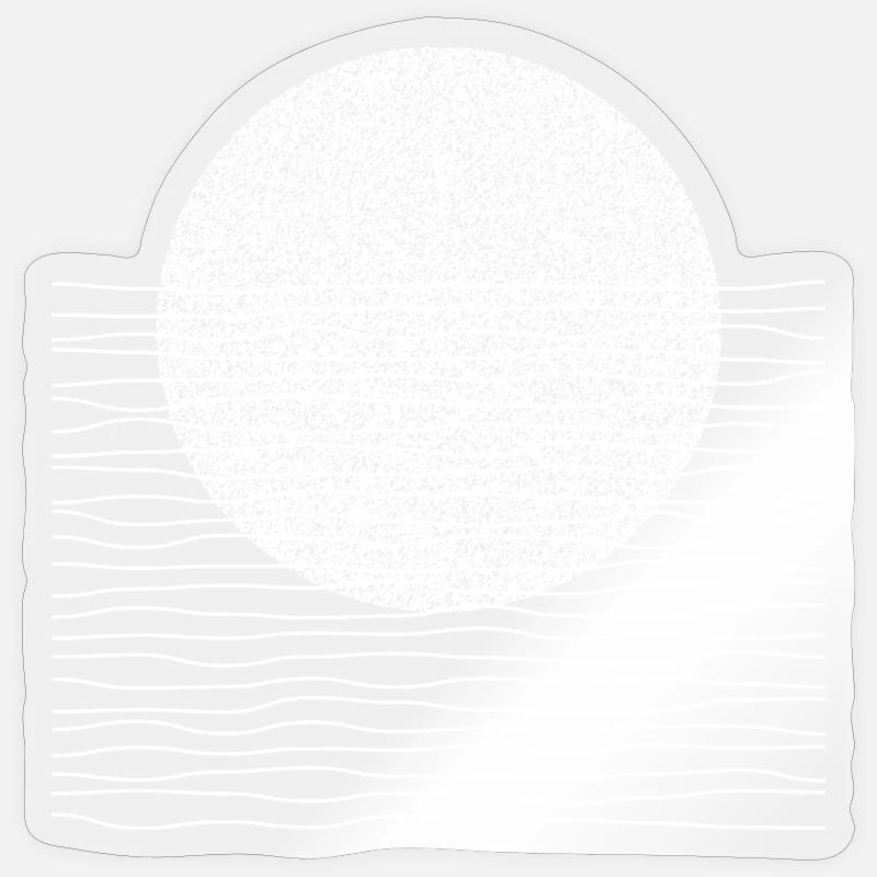 Soleil monochrome sur les vagues - Sticker taille S (10 x 10 cm) - brillant transparent