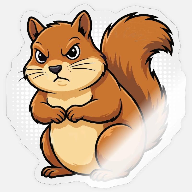 Eichhörnchen Eichhorn Eichhörnchenliebhaber Nager - Sticker Größe S (10 x 10 cm) - Transparent glänzend