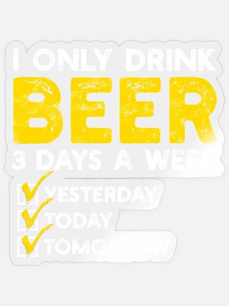 Bier-Zeitleiste: Gestern, heute, morgen - Sticker Größe S (10 x 10 cm) - Transparent glänzend