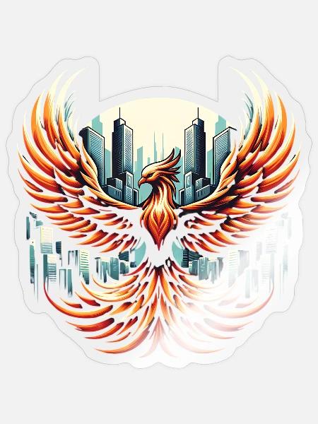 THE PHOENIX - Sticker Größe S (10 x 10 cm) - Transparent glänzend