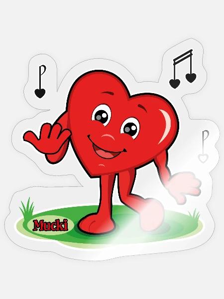 Mucki Trällert - Sticker Größe S (10 x 10 cm) - Transparent glänzend