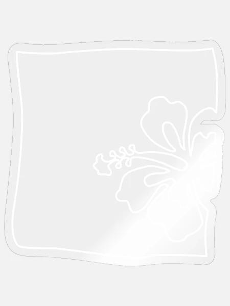 Hibiskus minimalistisch - Sticker Größe S (10 x 10 cm) - Transparent glänzend