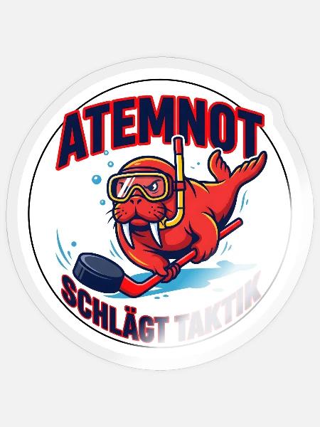 Unterwasserhockey-Puck-Pusher Design - Sticker Größe S (10 x 10 cm) - Transparent glänzend