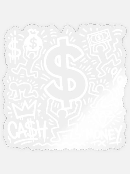 Dollarzeichen - Sticker Größe S (10 x 10 cm) - Transparent glänzend