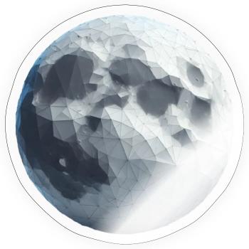 Polygone de la Lune - Sticker taille S (10 x 10 cm) - brillant transparent - Devant