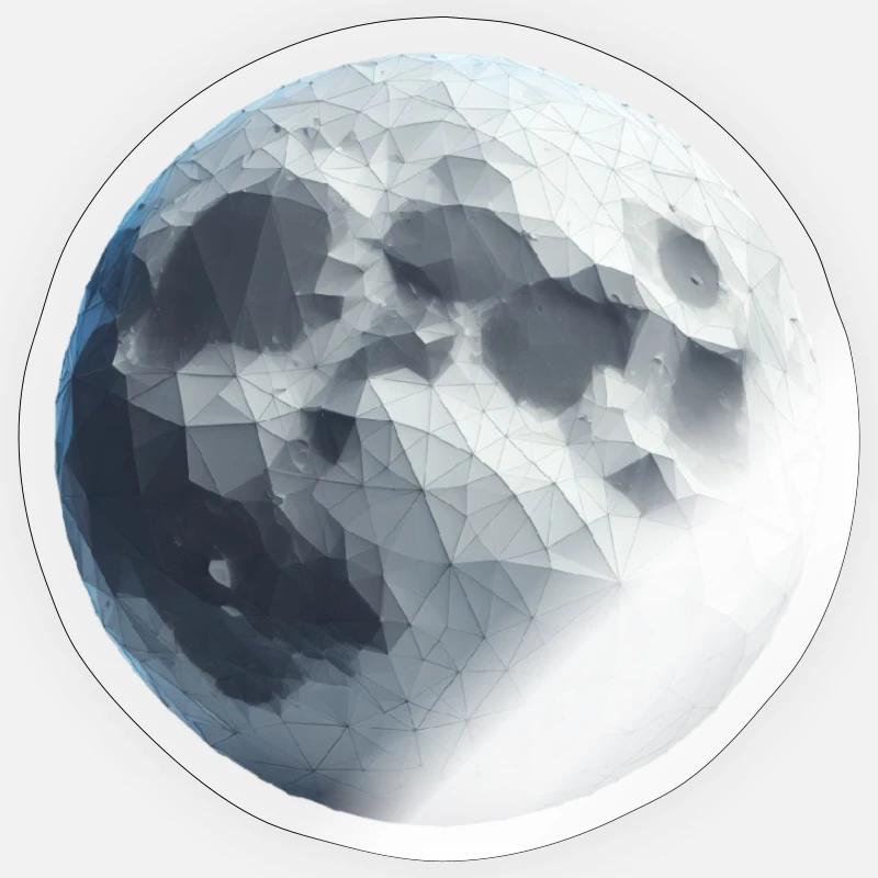 Mond Polygon - Sticker Größe S (10 x 10 cm) - Transparent glänzend