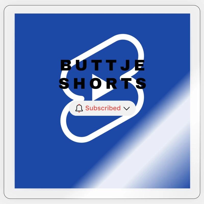 Short Buttje - Sticker taille S (10 x 10 cm) - brillant transparent