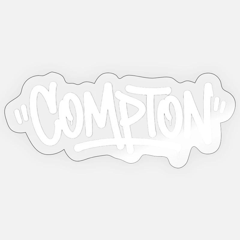 Compton Graffiti - Sticker taille S (10 x 10 cm) - brillant transparent
