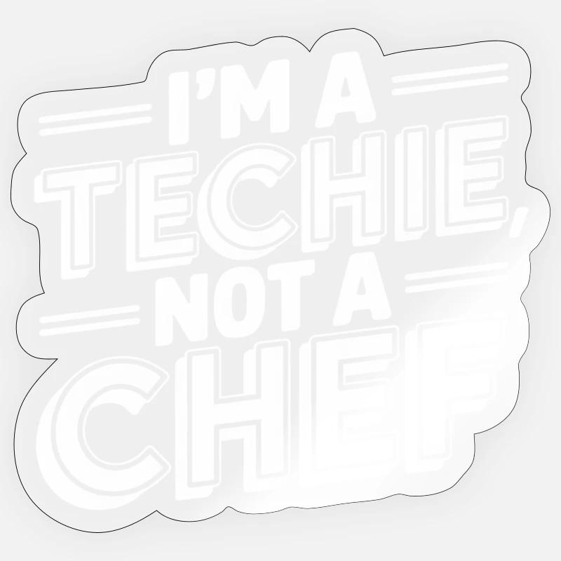 Technicien Pas Chef Technicien Programmeur IT - Sticker taille S (10 x 10 cm) - brillant transparent