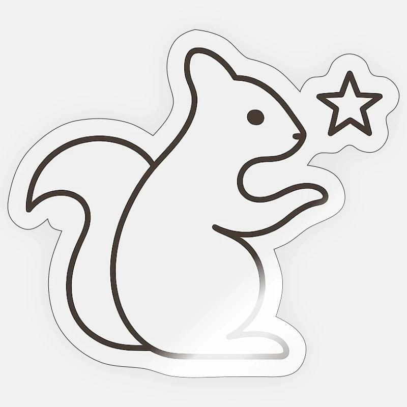 Squirrel Star Magic - Sticker size S (10 x 10 cm) - transparent glossy