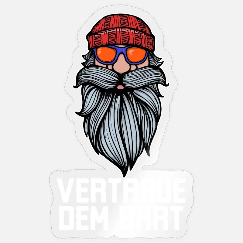 Humorvoll Bart Ziegenbart Statement Bartfrisur - Sticker Größe S (10 x 10 cm) - Transparent glänzend