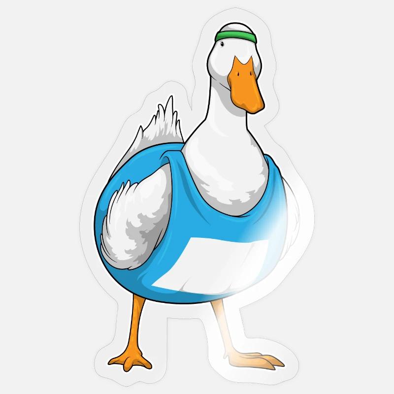 Canard Jogger Jogging Sport - Sticker taille S (10 x 10 cm) - brillant transparent
