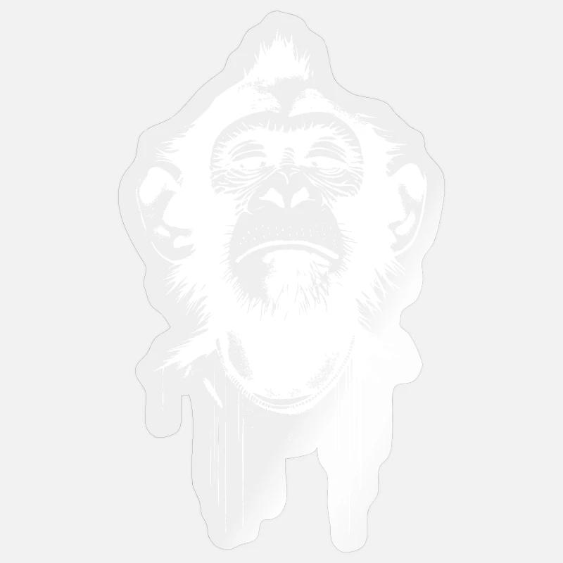 Président Singe - Sticker taille S (10 x 10 cm) - brillant transparent