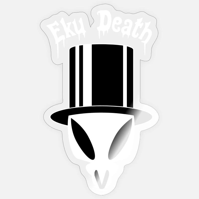Ekudeath - Sticker taille S (10 x 10 cm) - brillant transparent