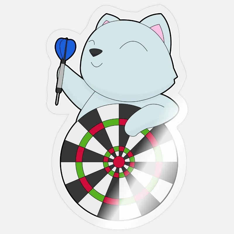 Cible de fléchettes pour chat - Sticker taille S (10 x 10 cm) - brillant transparent
