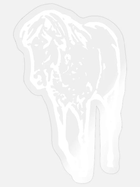 Pferd weiß weiße Pferde T-shirt Geschenk Reiter - Sticker Größe S (10 x 10 cm) - Transparent glänzend