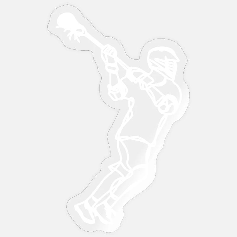 Lacrosse Professional Drawing - Sticker size S (10 x 10 cm) - transparent glossy