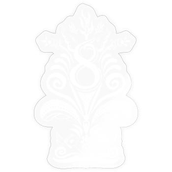 Kurbits V8 No:2 - white - Sticker size S (10 x 10 cm) - transparent glossy - Front