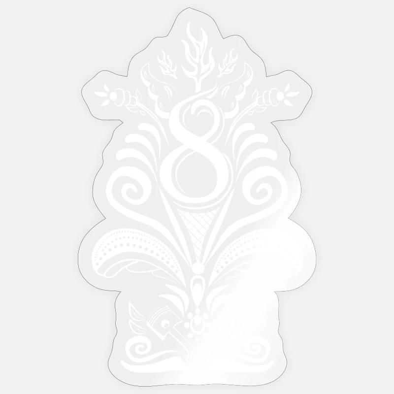 Kurbits V8 No :2 - blanc - Sticker taille S (10 x 10 cm) - brillant transparent