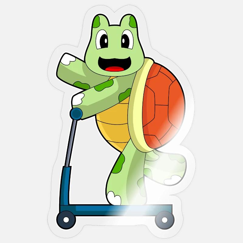 Turtle Roller - Sticker taille S (10 x 10 cm) - brillant transparent