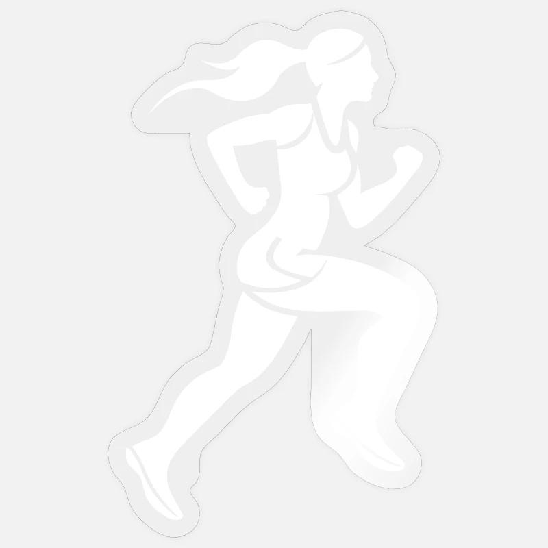Coureur - Sticker taille S (10 x 10 cm) - brillant transparent