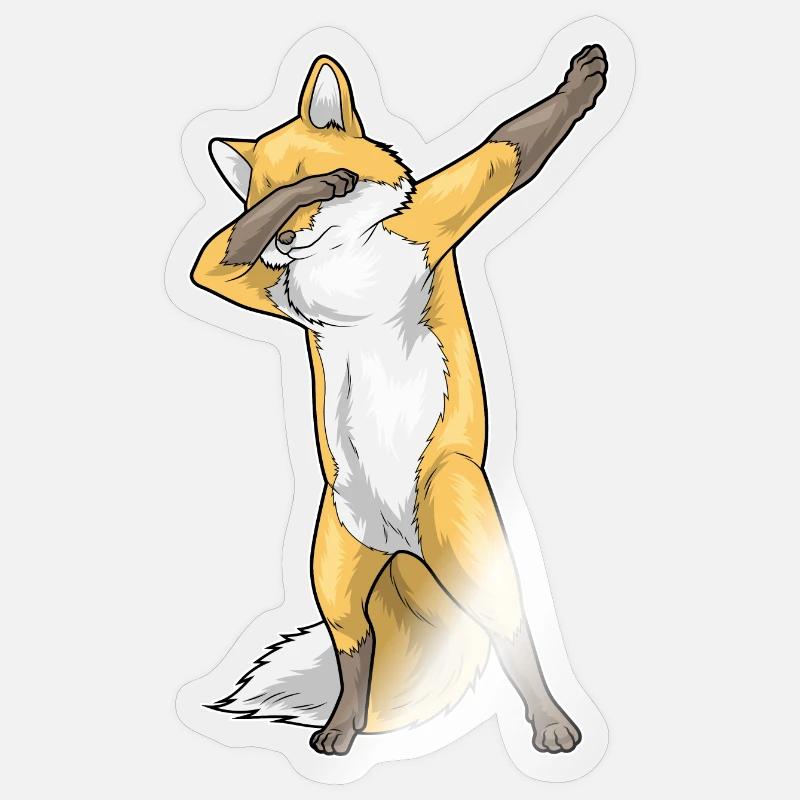 Danse Hip Hop Fox - Sticker taille S (10 x 10 cm) - brillant transparent